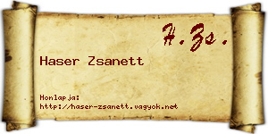Haser Zsanett névjegykártya